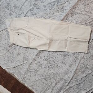 Lane Bryant off white mid rise wide leg raw edges jeans brand new 23in inseam